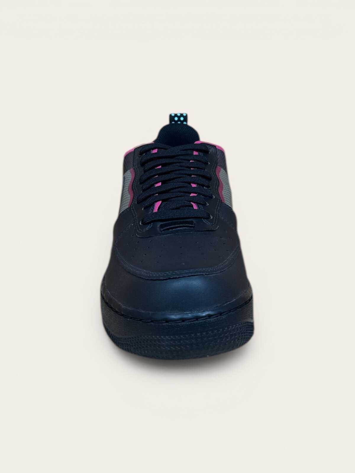 Nike Air Force 1 REACT Black Black Team Orange Pink Prime